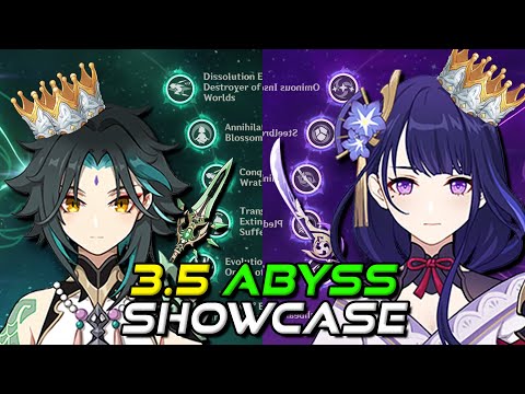 C6 Triple Crown Hyper Carry Xiao and HyperBloom Raiden Abyss Showcase (Genshin 3.5)