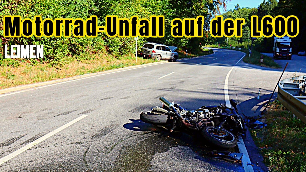 Frontalcrash auf der L600 bei Leimen: Motorradfahrer nach Kollision mit Auto verletzt