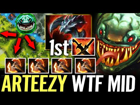 🔥 ARTEEZY Tidehunter Battle Fury MID — Satanic 1st item WTF Strongest RAID BOSS Meta Dota 2 Pro