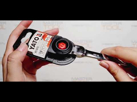 Ключ ріжково-накидний YATO з тріщаткою та шарніром : CrV, М= 10 мм, L= 160 мм [10/50/100]