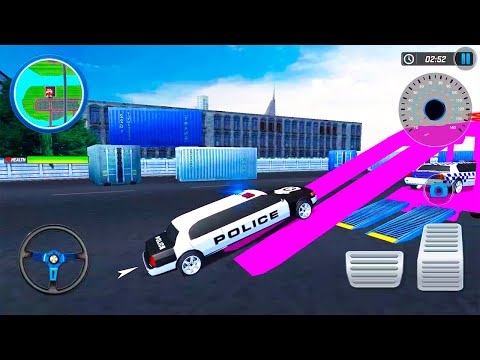 US Police Car And Limo Transporter Truck - Helicopter Multi Level Vehicules - Android Gameplay