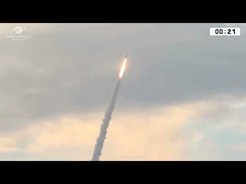 Launch of Arianespace Vega VV12 carrying the ESA Aeolus sat Aug. 23, 2018