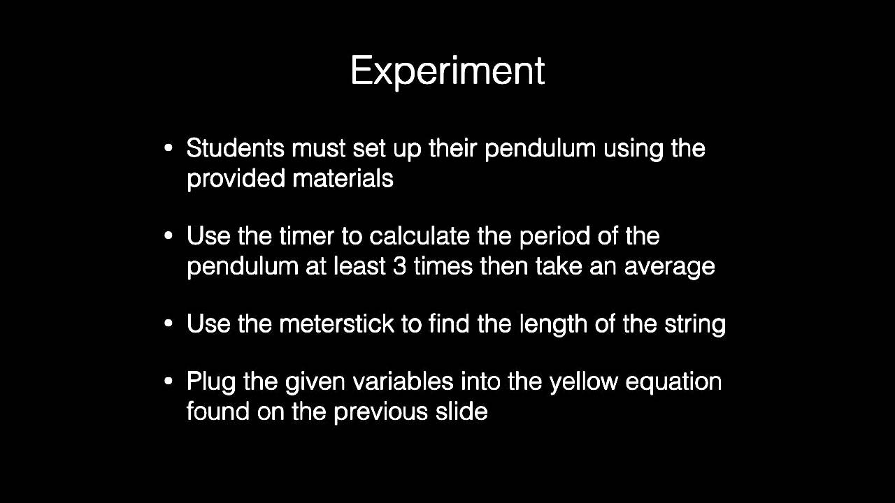 Simple Harmonic Motion: Pendulum Lab
