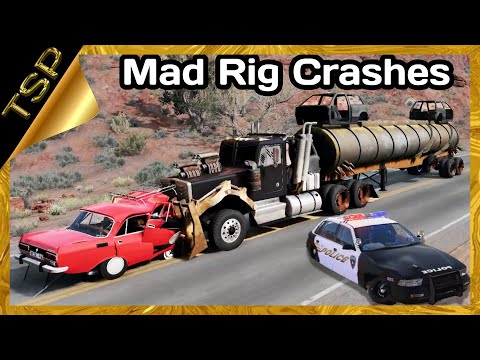 MAD RIG Crashes (Mad Max semi & trailer) - BeamNG drive