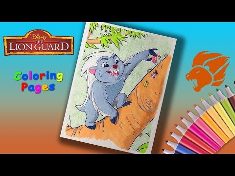 Coloring Bunga The Lion Guard. Coloring Book Pages. Bunga catches beetles. Video