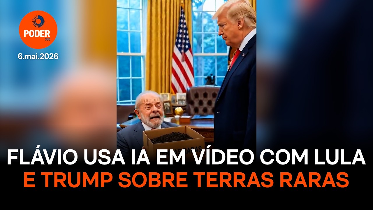 Flávio publica vídeo de IA de Lula e Trump sobre terras-raras