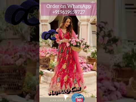 Vibrant Floral Print Gowns with Dupatta