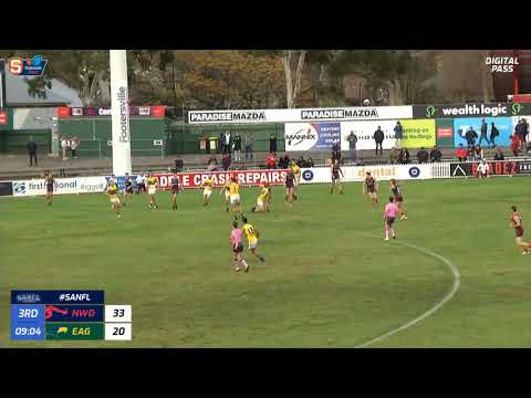 Round 15 SANFL Snapshot - Norwood's Mitch Grigg snaps from 50m in his 150th