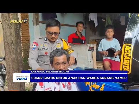 BHABINKAMTIBMAS POLRES GOWA BERIKAN JASA CUKUR GRATIS
