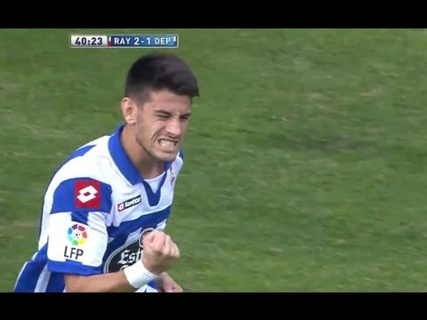 Gol de Pizzi de penalti (2-1) en el Rayo Vallecano - Deportivo de La Coruña