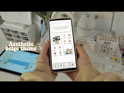 how to customize aesthetic ios 15 on android phone (Realme c11 2021) minimalist beige theme