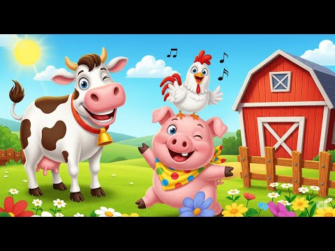 🌟 A Fazenda dos Animais Felizes | Música Infantil Animada e Educativa 🌟