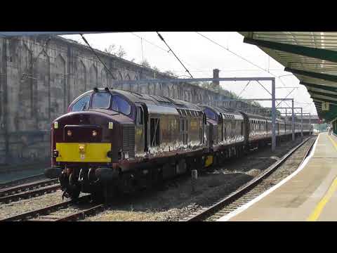 WCR Class 37s Nos 37668 & 37516 Start Up and Departure - Carlisle 26th June 2018