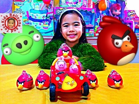 Peppa Pig Videos Holiday Beach Buggy Chunky Car Angry Birds Surprise EggsKids Balloons and Toys Video