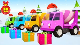 Helper cars cartoons & Christmas cartoon for kids | Learn colors with tow trucks for kids & vehicles