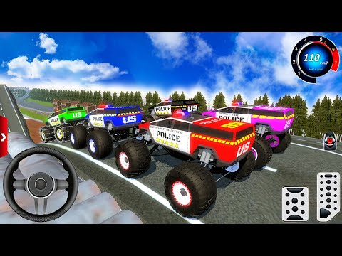 US Juegos De Carros-Police Cars Mega Ramp Racing Simulator #1-Car Racing FHD Gameplay.