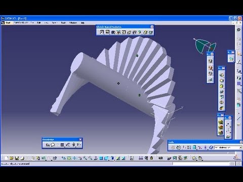5 7 Treppe Spiral Staircase parametric variant Catia v5 Training Copy paste special