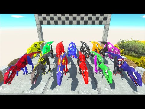 Marvel T-rex Hero Vs Carcharodontosaurus Dinosaurs Race Champions Hunting Found Jurassic World Ev