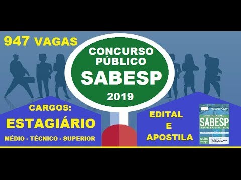 Edital Apostila Concurso SABESP SP 2019 Estagiário   Ensino Médio, Técnico e Superior