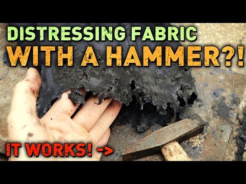 Distressing FABRIC with a HAMMER?! Yes, it works!
