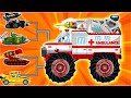 AMBULANCE MONSTER TRUCK is relentless but its rivals are too strong | Cartoons about tanks