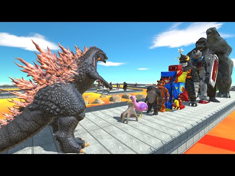 Gojira vs Megalon LAVA DEATH RUN - Animal Revolt Battle Simulator