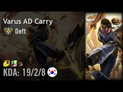 Varus AD Carry vs Jhin - Deft - KR Challenger Patch 6.16