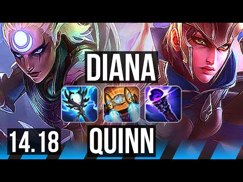 DIANA vs QUINN (MID) | 11/0/5, 1900+ games, Legendary | EUW Master | 14.18