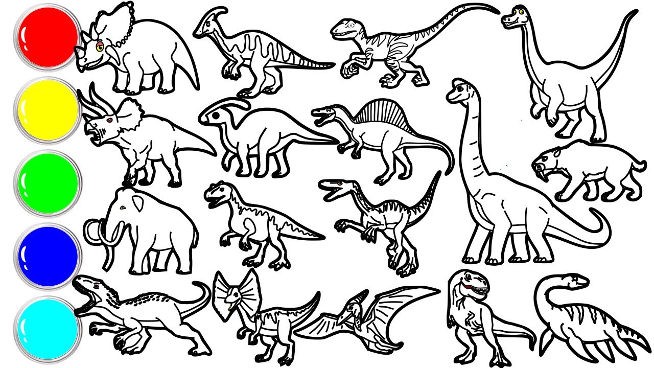 Draw 17 Amazing Dinosaurs & Prehistoric Animals in 41 Minutes! Triceratops, Iguanodon, Velociraptor