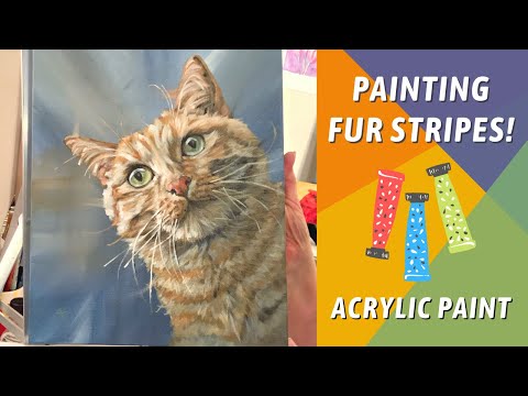 LEARNING HOW TO PAINT A CAT! Orange Striped Cat Portrait! By: Annie Troe