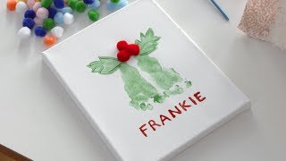 DIY Holiday Footprint Art: Holiday Mistletoe