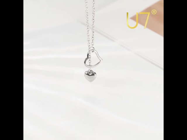 Vídeo relacionado con MOTIBACK Collar de doble anillo dorado para mujer, 45 cm, ajustable, ligero, con cierre de piano, cadena con colgante, joyería dorada regalo