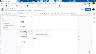 How to add a GoogleDocs Table of Contents that auto updates