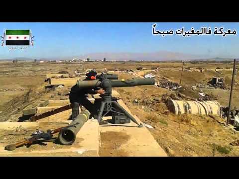 استهداف  قوات النظام بصاروخ تاو من قبل الثوار في محافظة القنيطرة