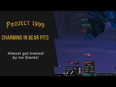 Everquest P99 - Druid Charming in Permafrost Bear Pits - Ice Giant Train!!!