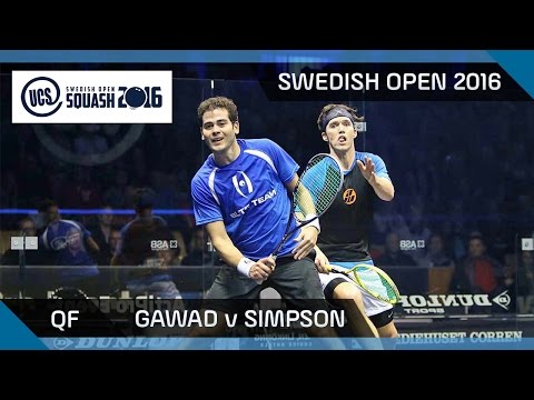 Squash: Gawad v Simpson - UCS Swedish Open 2016 - QF Highlights