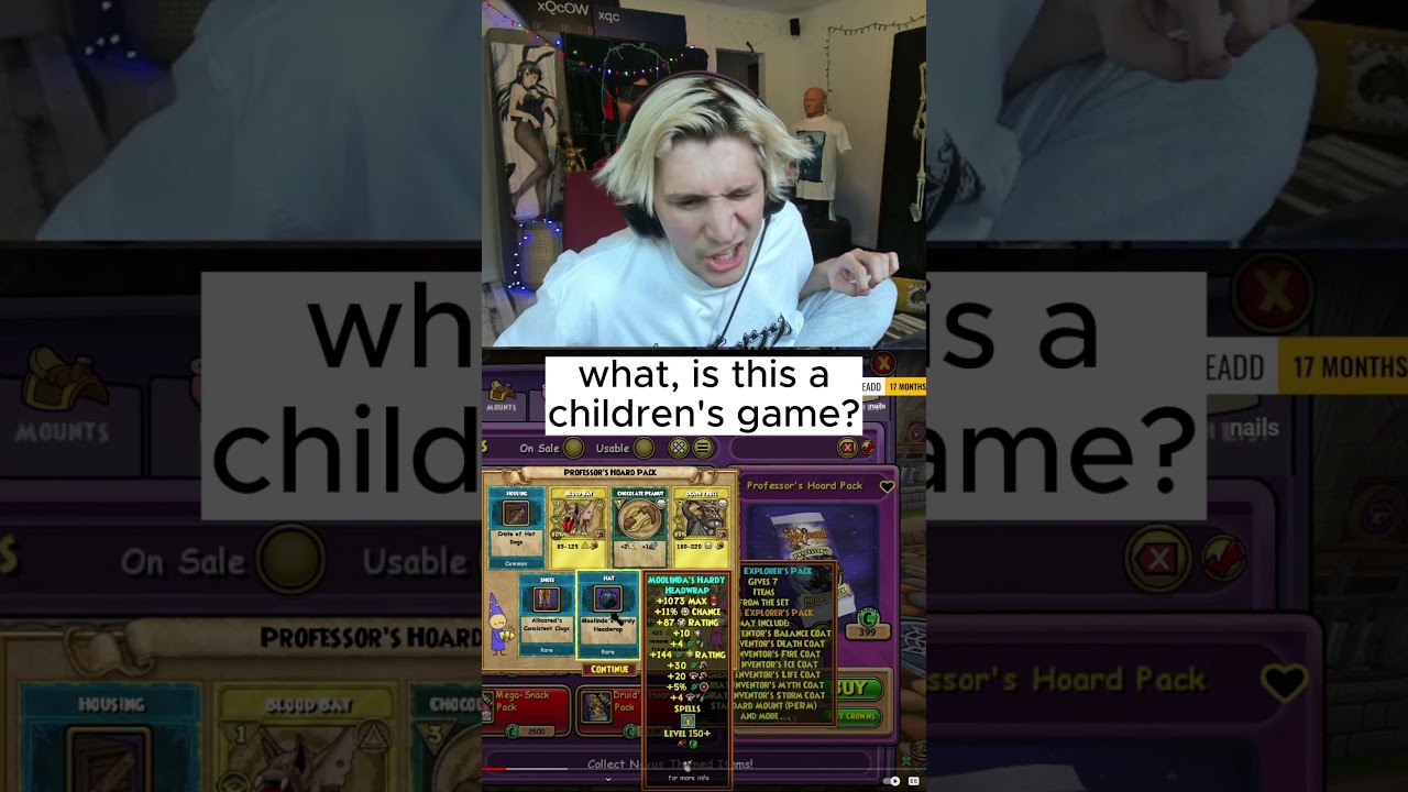 XQC REACTS TO WIZARD101 GAMBLING