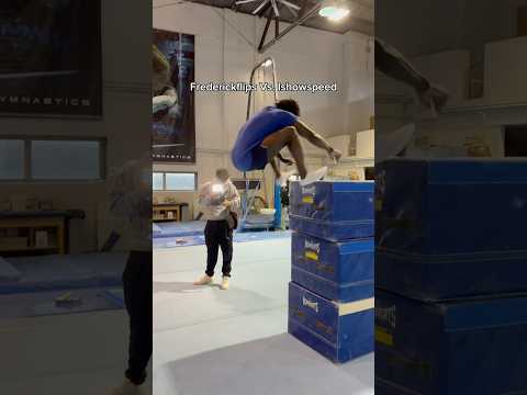 Challenging @IShowSpeed to high jump contest😈 ​⁠#challenge #highjump #gymnastics #speed