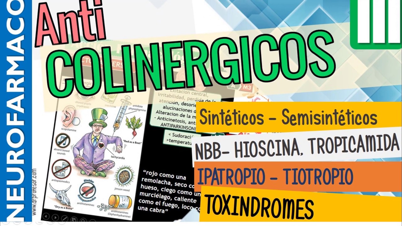Antimuscarínicos SINTÉTICOS SEMISINTÉTICOS, USOS,  Hioscina, Tropicamida, Ipratropio, y mas |Parte 3