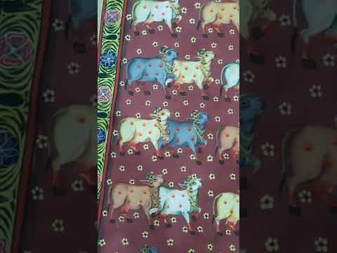 Cow's with shreenathji handmade watercolor pichwai tradition...