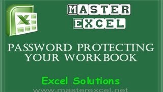 Excel 2010/2013 Password Protecting Your Workbook