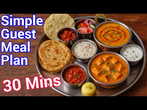 Simple Yet Royal Indian Thali - Guest Menu Idea | Paneer Masala, Dal, Lachha Paratha & Milk Peda