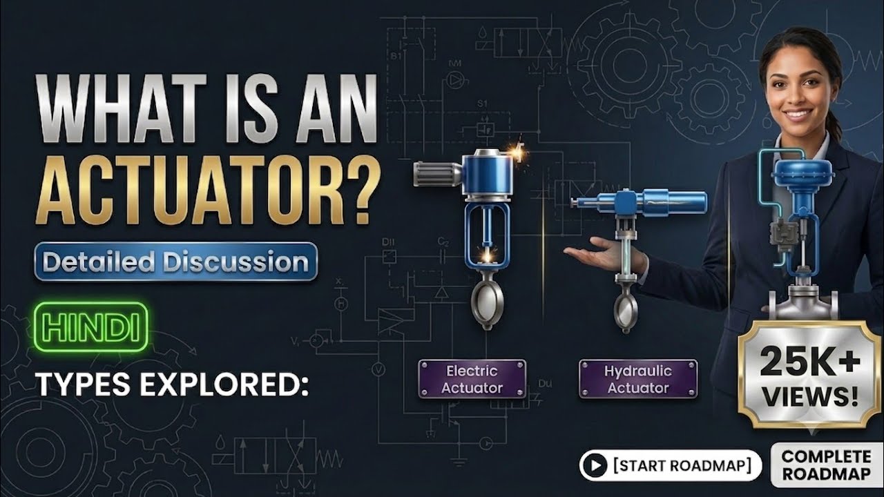 Actuator & It's Types | Pneumatic, Electric & Hydraulic  Actuators | #hindi  #actuator #controlvalve
