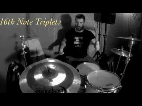 Drums - 16th Note Triplets Fill ( with Slow Motion)