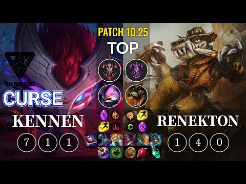 OMG Curse Kennen vs Renekton Top - KR Patch 10.25