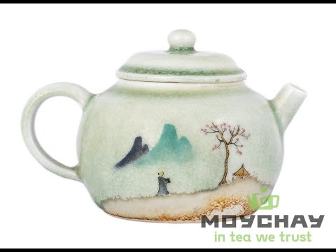 Teapot # 33842, wood firing, hand painting, ceramic, Dehua, 165 ml.