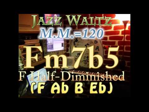 Fm7b5 Half-Dim (F Ab B Eb) Jazz Waltz - M.M.=120 - One Chord Vamp