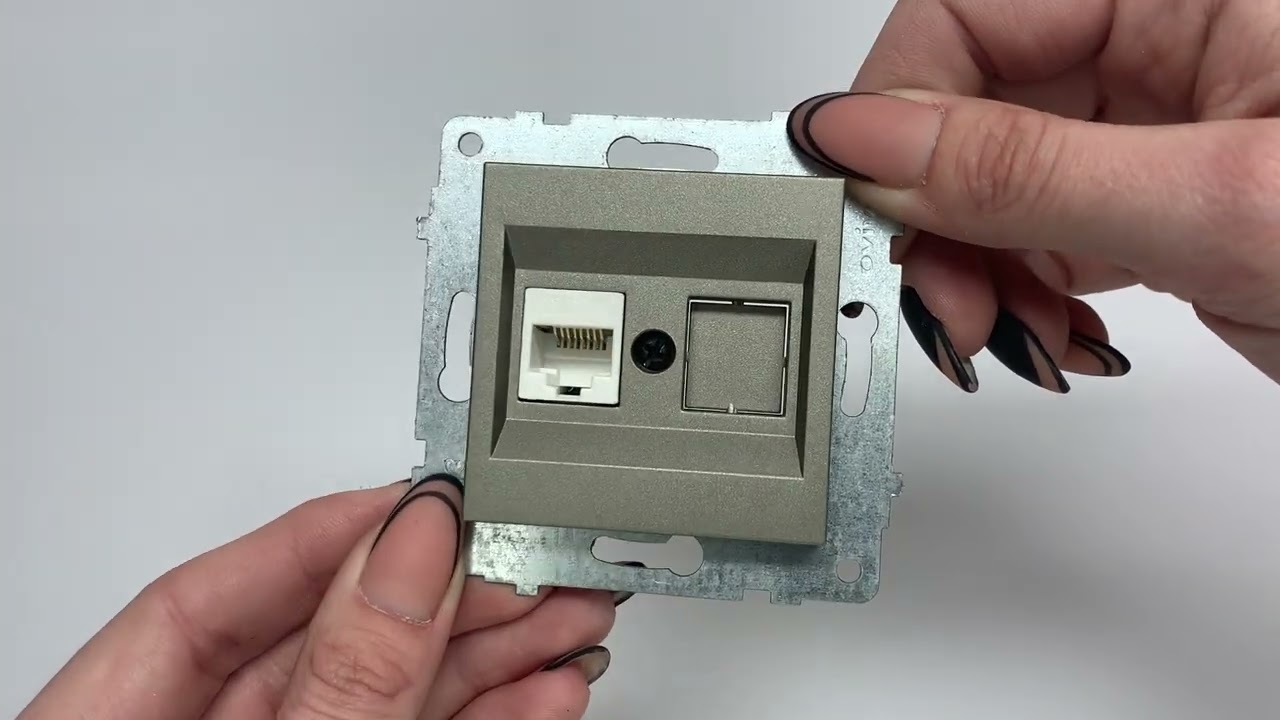 Розетка одинарная компьютерная RJ-45 OVIVO Grano антрацит (600-000313-229)