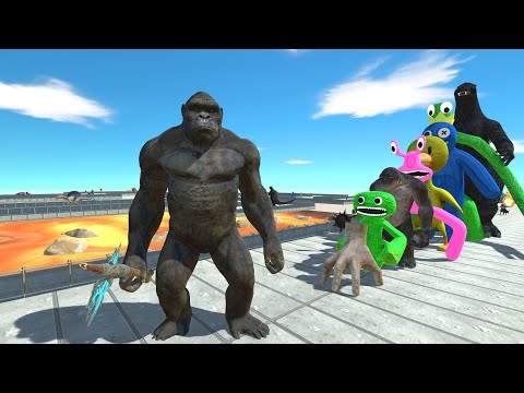King Kong Lava Death Run VS Jumbo Josh and Rainbow Friends - Animal Revolt Battle Simulator