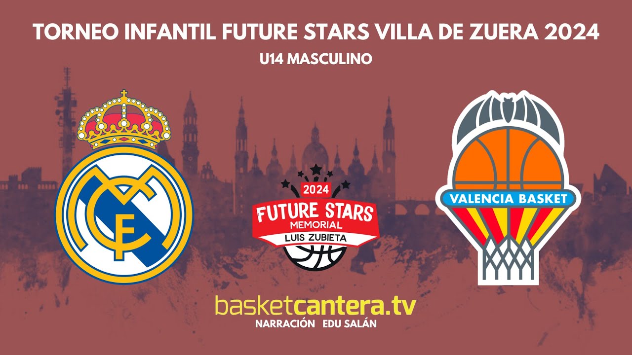 U14M.  REAL MADRID vs VALENCIA BASKET.- Torneo Infantil de Zuera 2024 #BasketCantera.TV